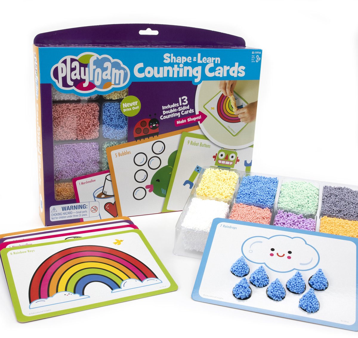 Learning resources playfoam® shape learn counting cards - 3+