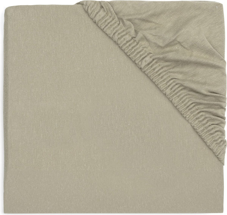 Jollein - hoeslaken jersey 60x120cm - wieg, ledikant, babybed - olive green