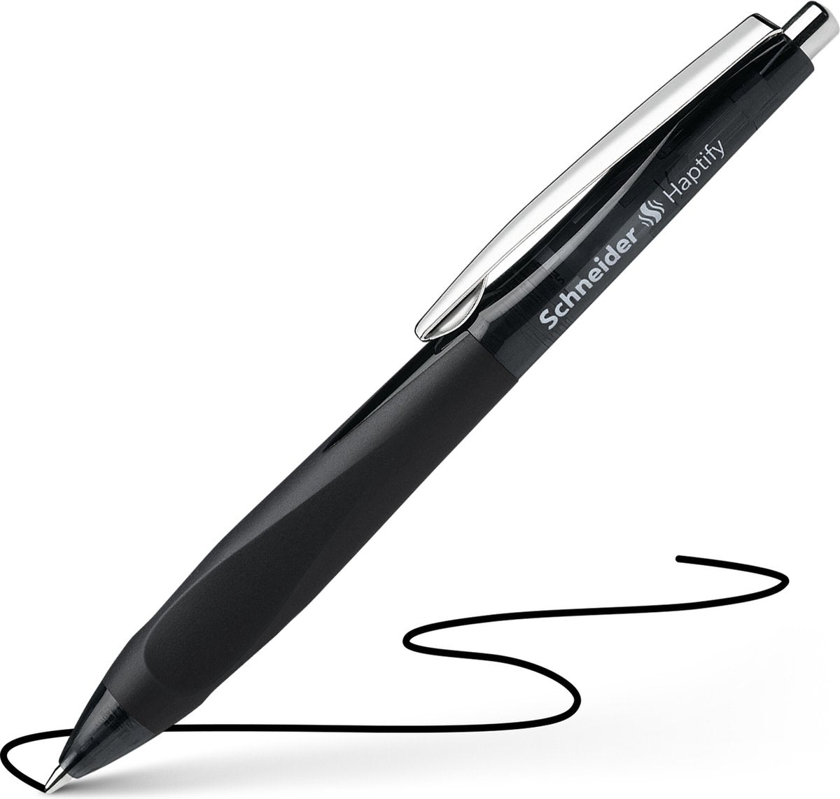 Schneider schrijfwaren schneider balpen - haptify - penpunt m - zwart - s-135301