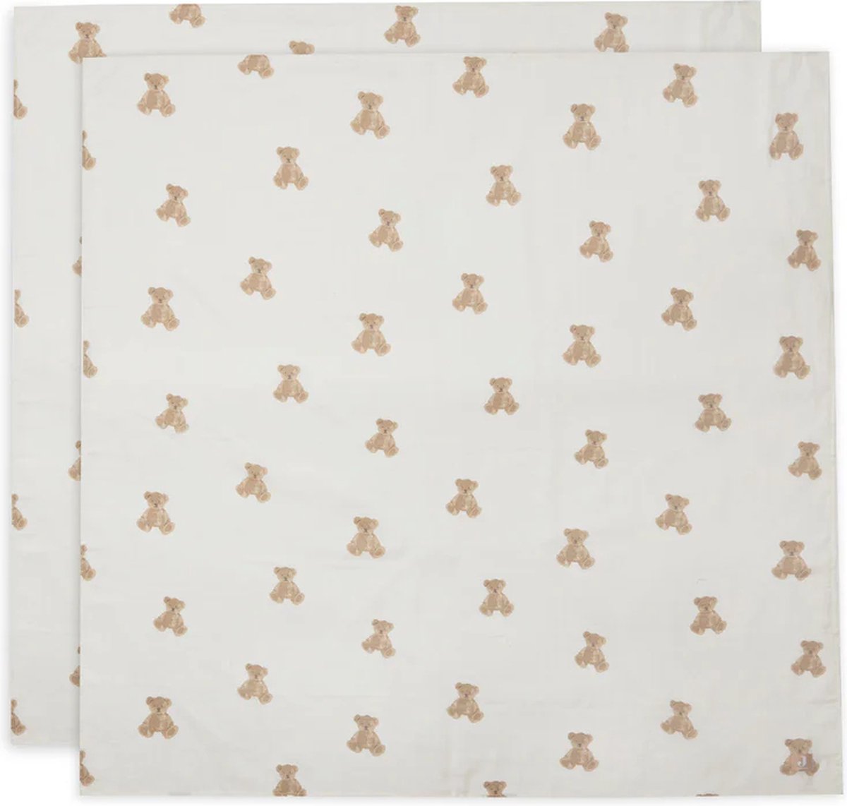 Jollein hydrofiele doek large 115x115cm teddy bear- 2 stuks