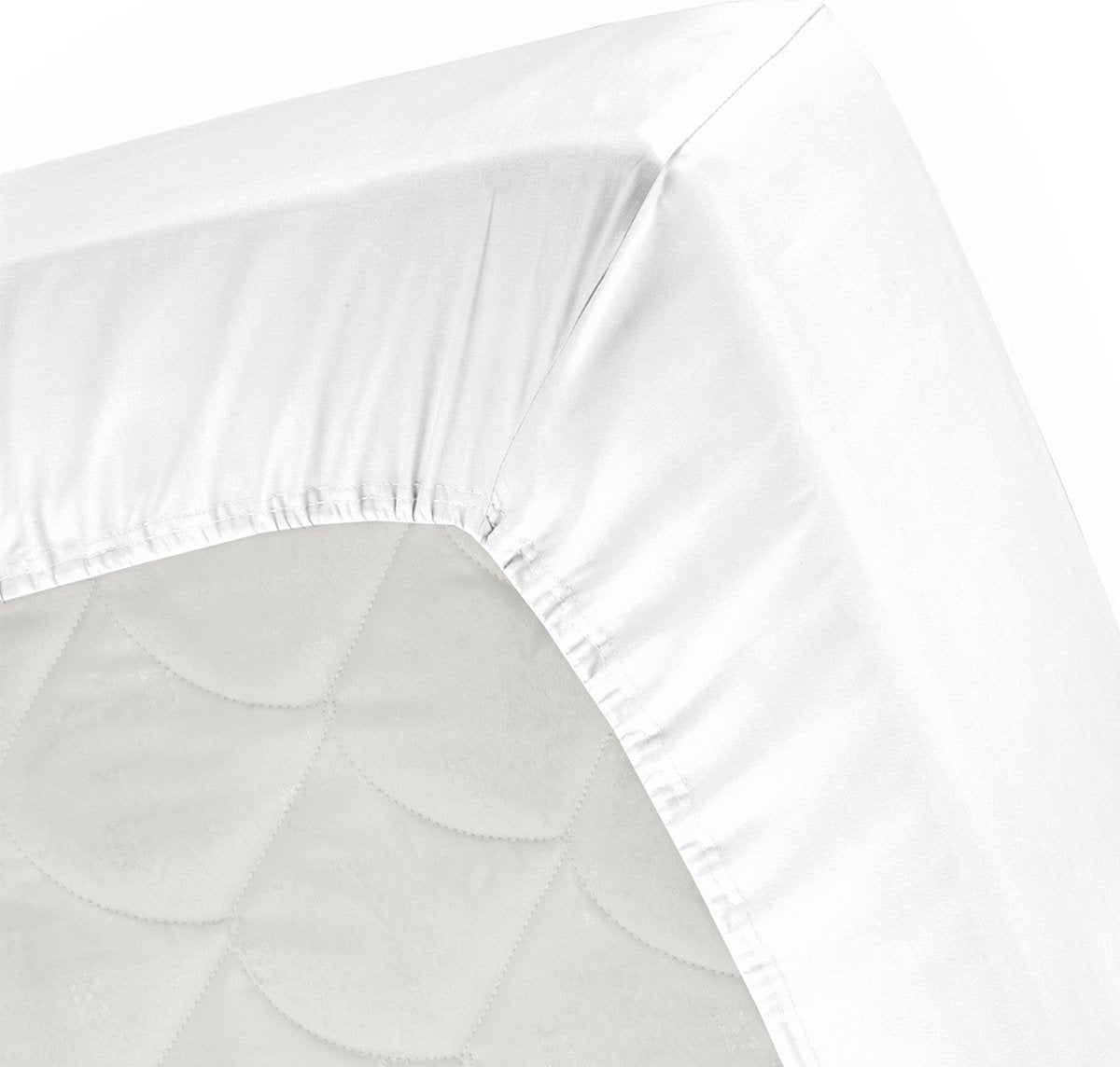 Cinderella sundays hoeslaken - 100% katoen-satijn - 90x210 cm - tot 25 cm - wit