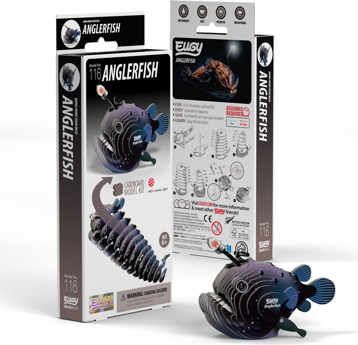 Eugy 3d puzzel - zeeduivel - zeedieren - duurzaam - verzamel ze allemaal - 6 jaar