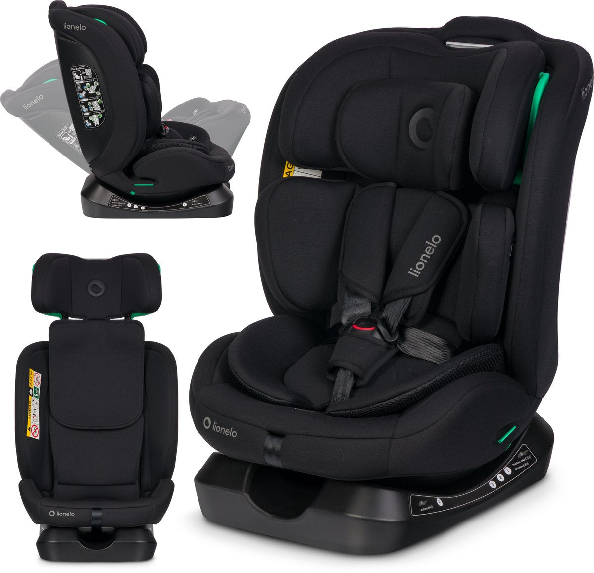 Lionelo aart i-size autostoel 4in1 – 40-150 cm (0-12 jaar) – rwf fwf – achterwaarts tot 105 cm – installatie met autogordel – memory foam hoofdsteun – 13 standen – kantelbaar – wasbare hoes – r129 gecertificeerd