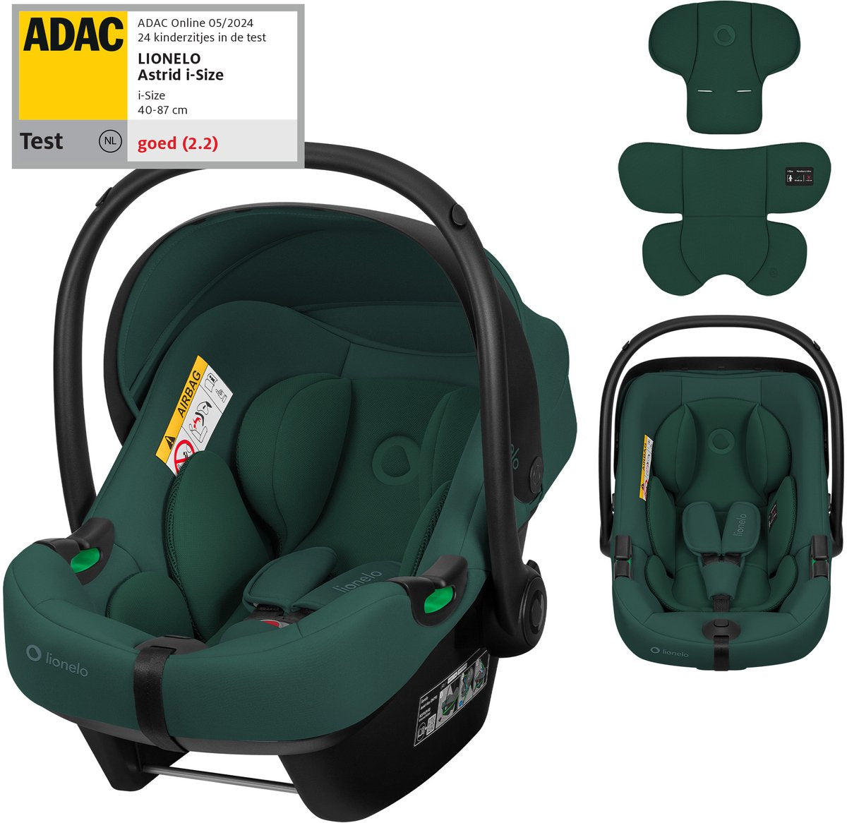 Lionelo astrid i-size autostoel – adac 5-sterren – 40-87 cm – rwf – memory foam – verstelbare hoofdsteun (7 cm) – holmbergs gordels – compatibel met isofix-base kinderwagen – i-size norm – licht veilig
