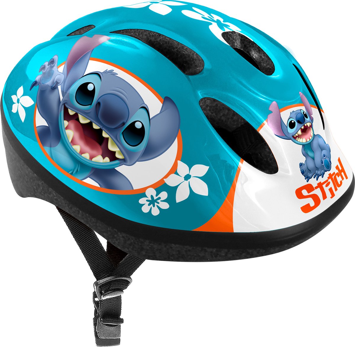 Disney stitch fietshelm verstelbaar petrolblauw maat 52-56 cm (s)