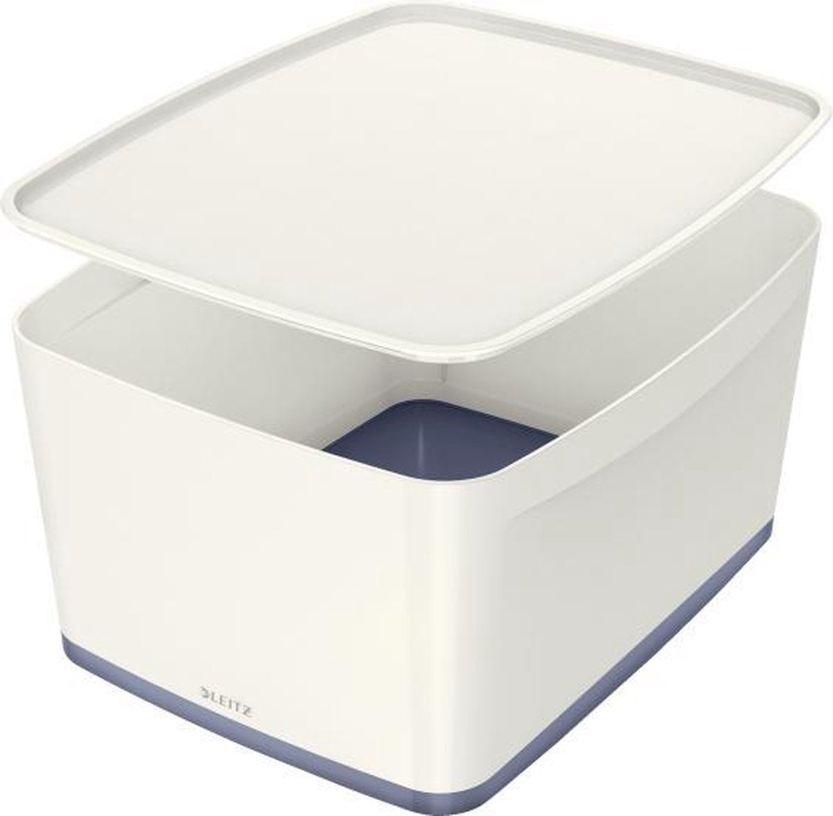 Leitz mybox opbergdoos met deksel - opberger sorteerbakje voor thuiskantoor - grijs wit - 1 stuk