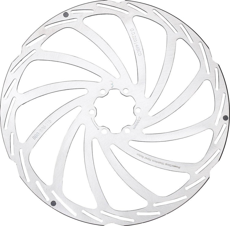 Bbb cycling schijfrem powerstop 6-gaats remschijf bbs-115 - zilver - 220 mm