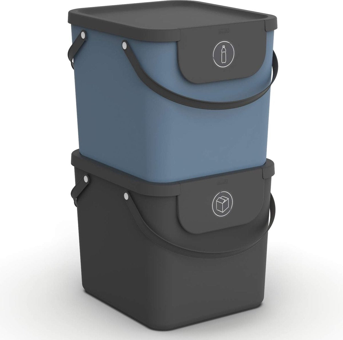 Rotho albula afvalscheiders - set van 2 - 40l - zwart blauw
