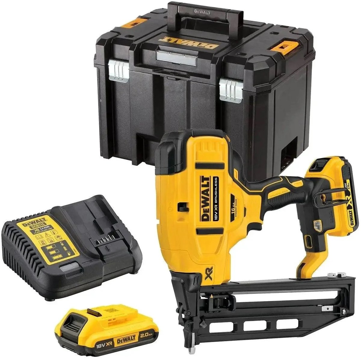 Dewalt dcn662d2 accu afwerktacker 16ga 18v xr 2.0ah in tstak