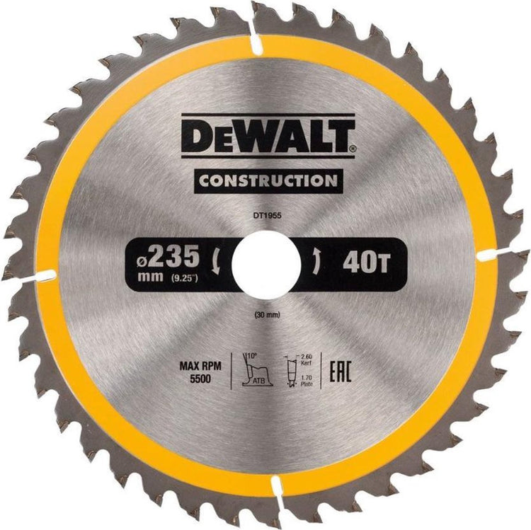 Dewalt cirkelzaagblad voor hout | construction | ø 184mm asgat 20mm 24t - dt1951-qz