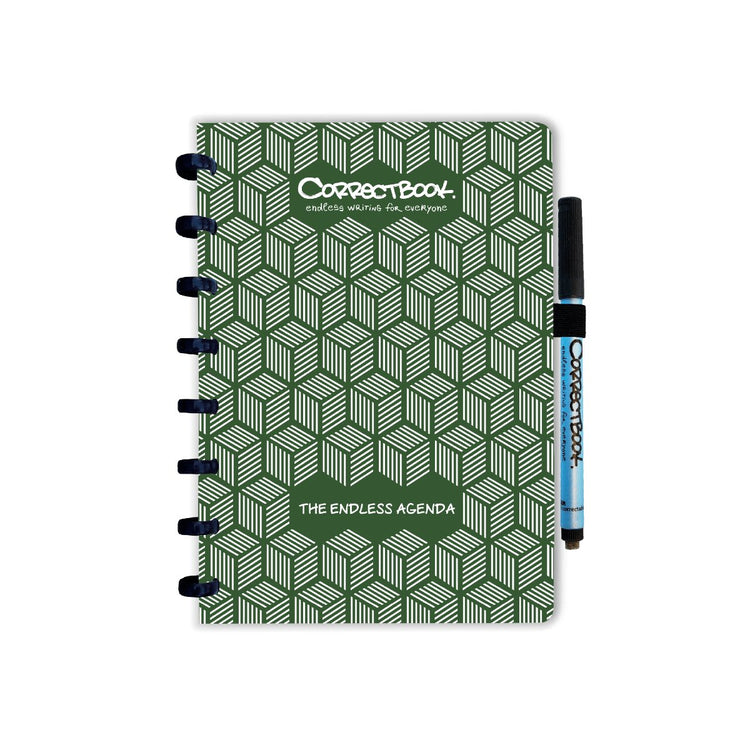 Correctbook endless agenda a5, uitwisbaar herbruikbaar, forest green (donkergroen)