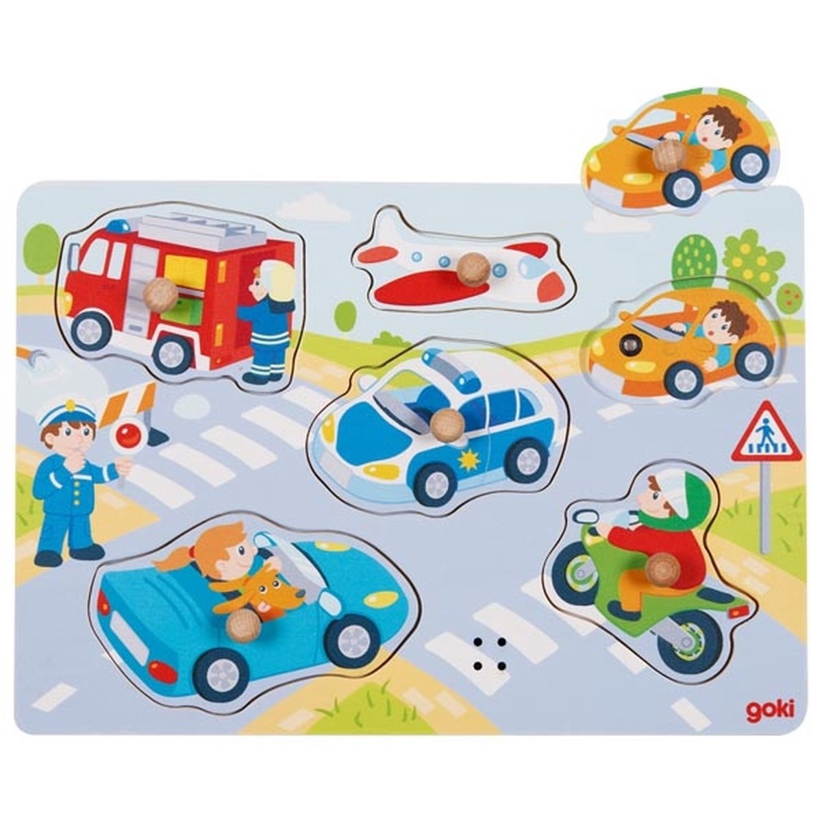 Goki steekpuzzel - voertuigen