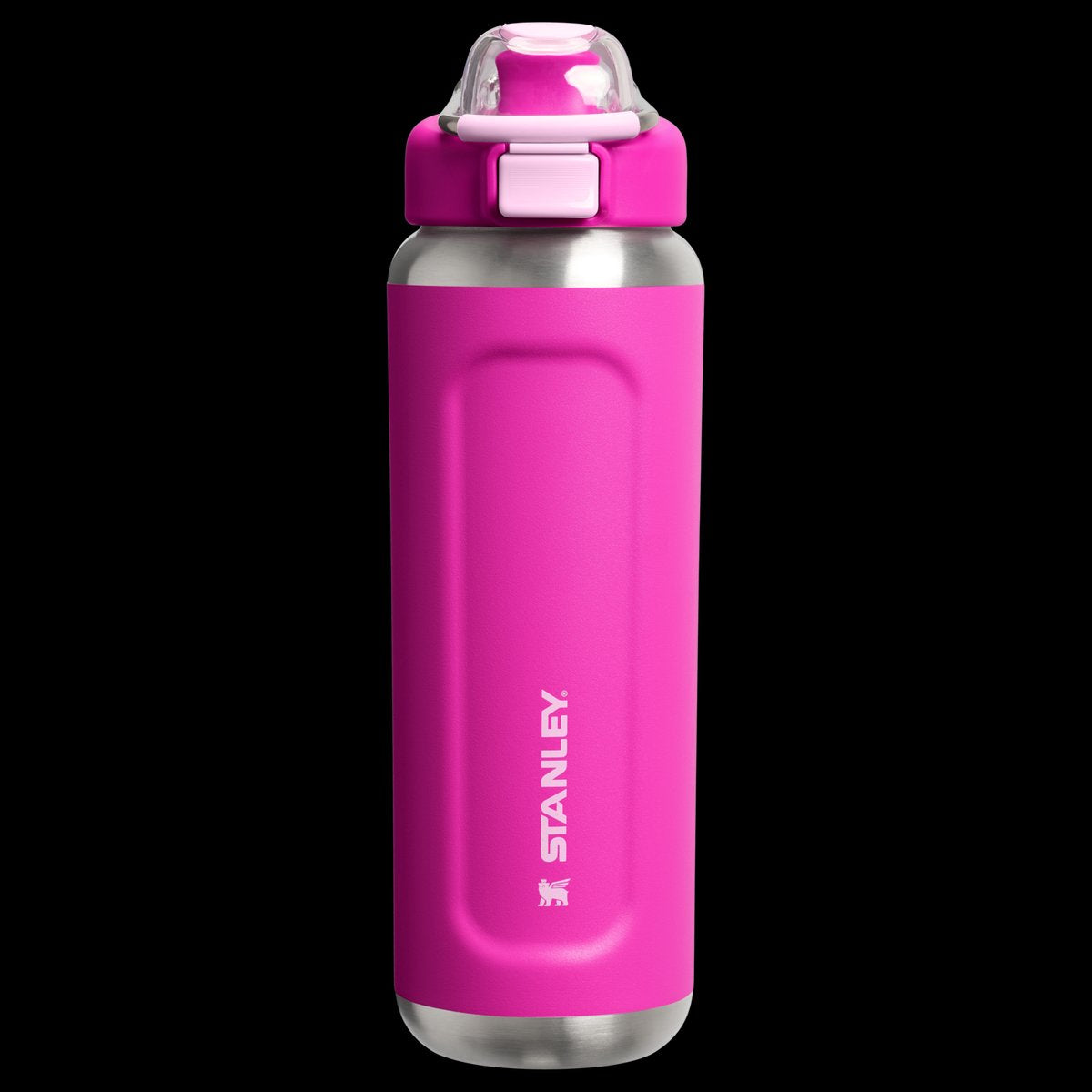 Stanley twist flip 2.0 waterfles met draaidop met springveer 0.47l - 10 uur koud - 2 dagen koud met ijs - roestvrijstalen drinkfles - bpa vrij - lekvrij - vaatwasserbestendig - black
