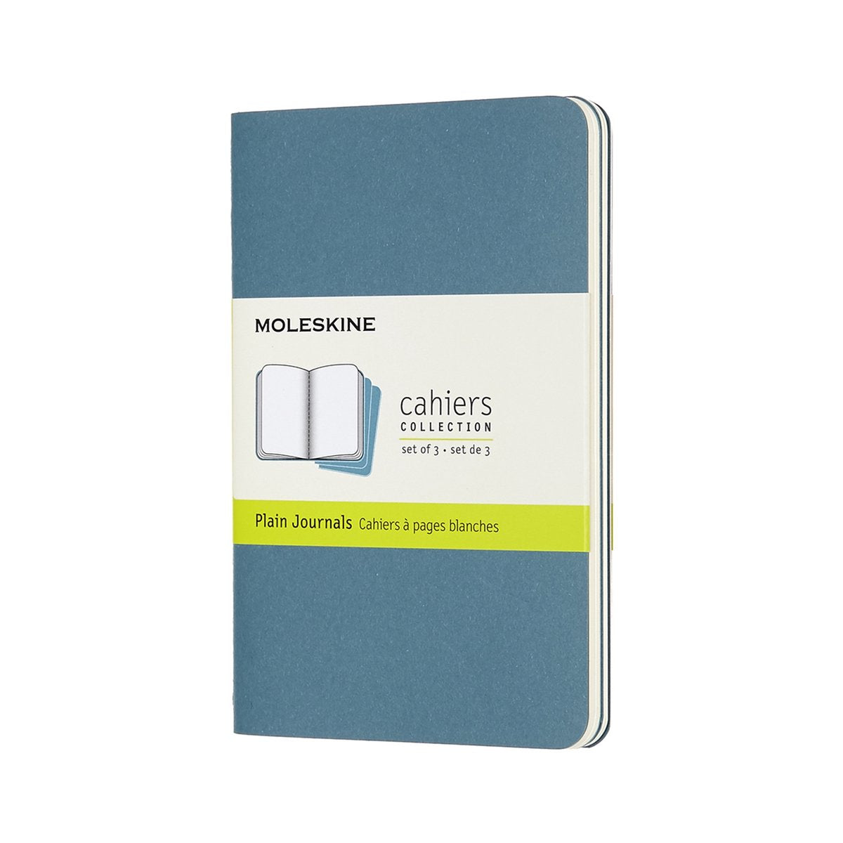 Moleskine cahier journals - pocket - blanco - blauw - set van 3