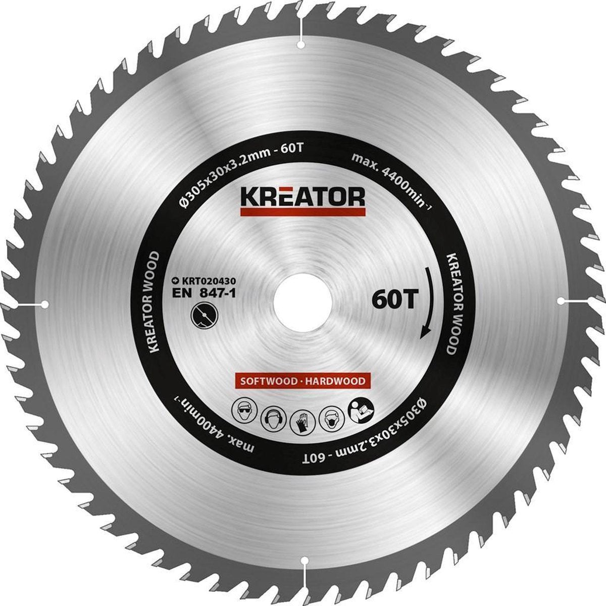 Kreator krt020430 zaagblad hout - 305 mm - 60t