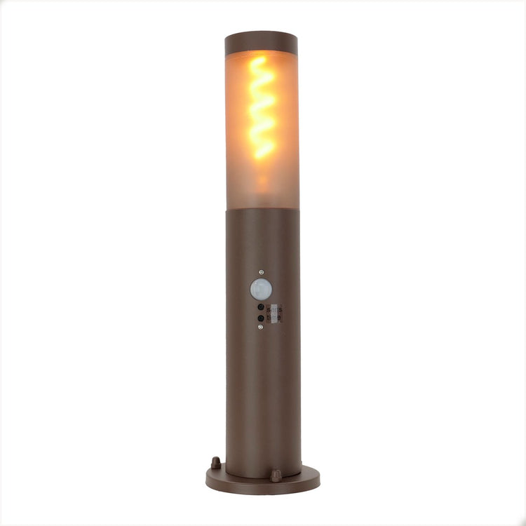 Eglo helsinki sokkellamp - staande lamp buiten - sensor - e27 - 45 cm - bruin