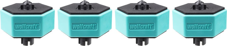 Wolfcraft - werkbank accessoires - 4 multifunctionele anti slip werkstuksteunen voor werktafel - 20mm - 6892000