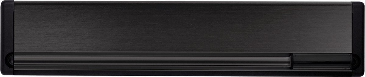 Axa brievenbus briefplaat met naamplaat: zwart geslepen (350 x 74 mm)