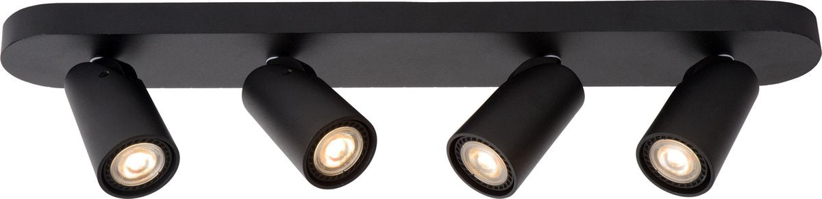 Lucide xyrus - plafondspot (plafondlamp) - led dim to warm - gu10 - 4x5w 2200k 3000k - zwart