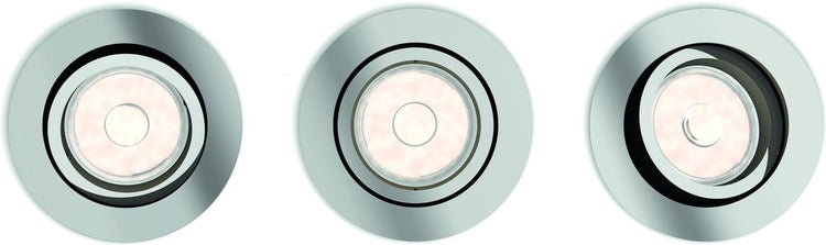 Philips led philips donegal inbouwspot - 3-lichts - chroom - rond