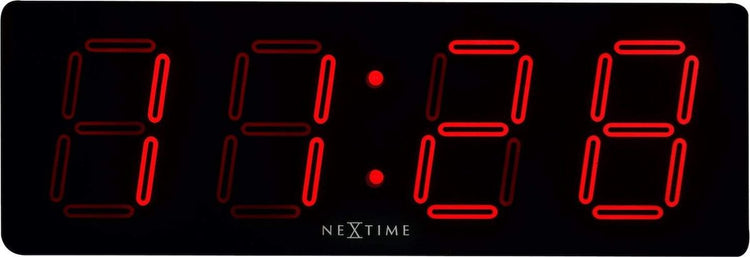 Nextime big d – wandklok tafelklok – 51.5 × 18 × 4.5 cm – plastic – rood