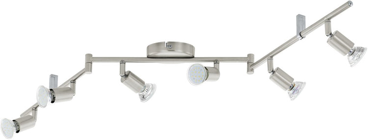 Eglo buzz - plafondspots - 6 lichts - led - nikkel-mat