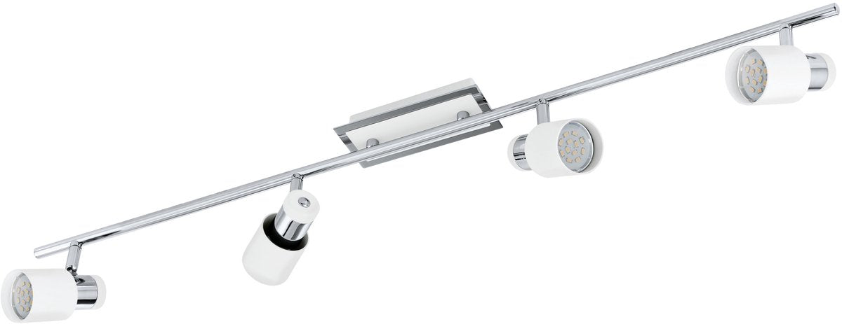 Eglo davida - plafondspots - 4 lichts - chroom, wit