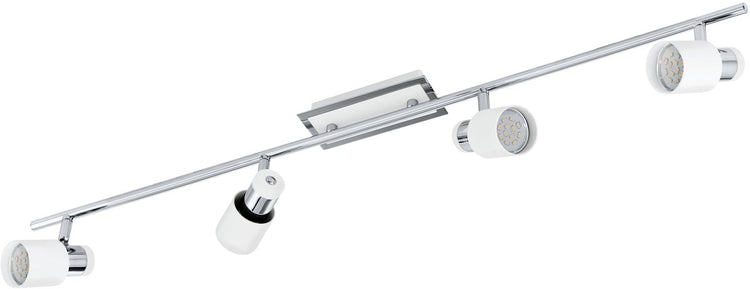 Eglo davida - plafondspots - 4 lichts - chroom, wit