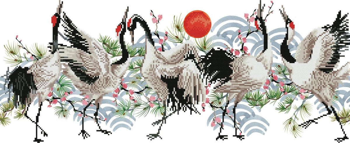Diamond dotz® diamond painting volwassenen - ronde steentjes - volledig pakket - hobby - - dd8.011 - dieren - vogeldans 77 x 32cm