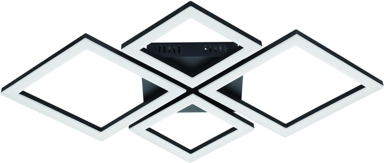 Eglo connect.z paranday-z smart plafondlamp - 47 cm - zwart wit - instelbaar wit licht - dimbaar - zigbee