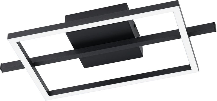 Eglo amandolo plafondlamp - led - 40 cm - zwart wit - instelbaar rgb wit licht - dimbaar