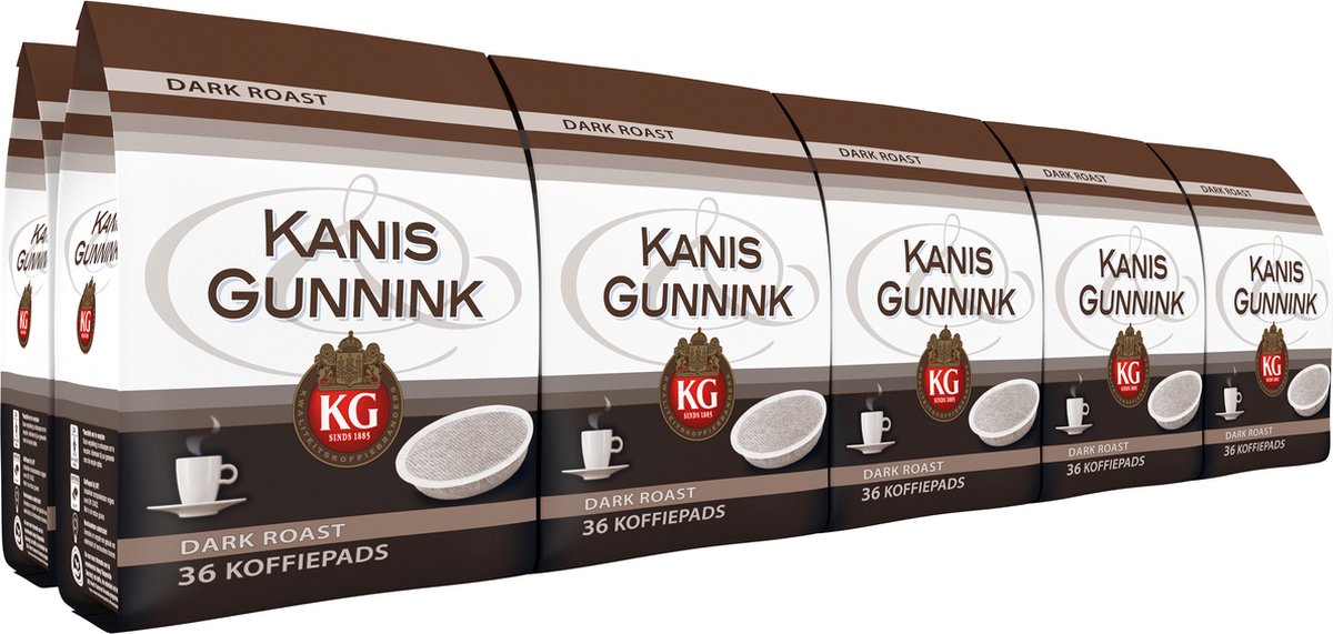 Kanis gunnink dark roast koffiepads - 10 x 36 pads
