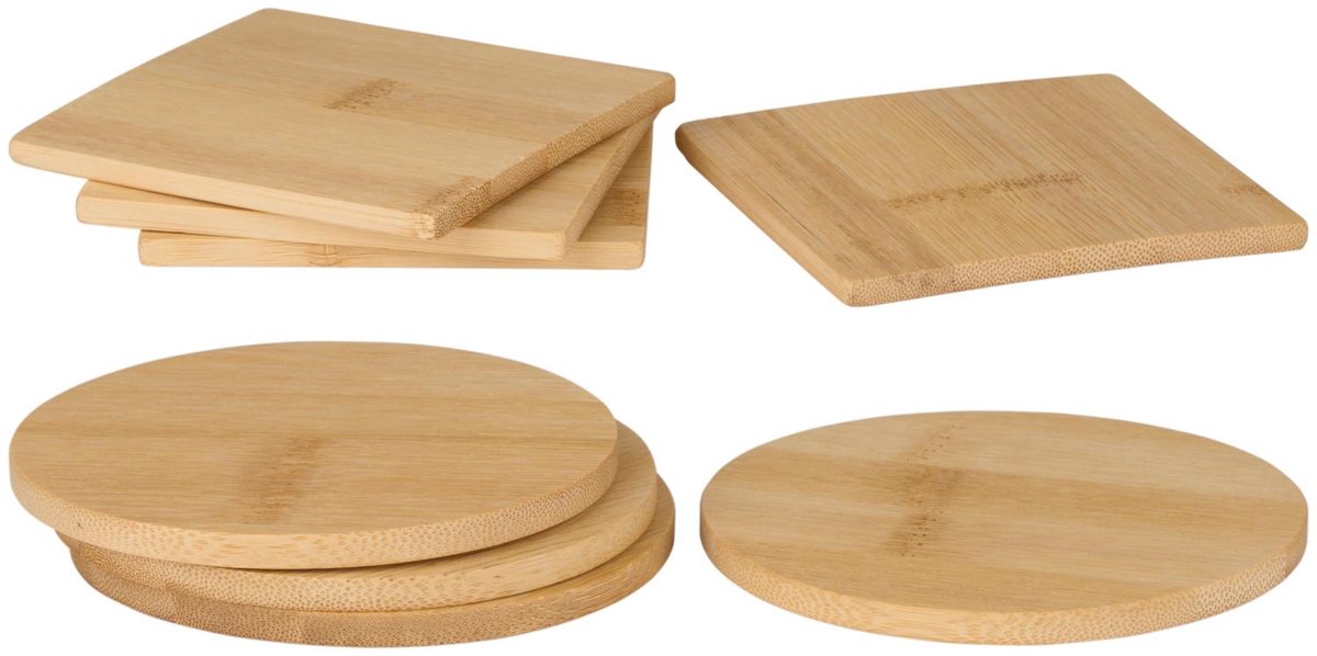 Alpina bamboe onderzetters 4-delig