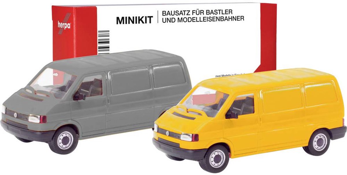 Herpa vw t4 transporter, grijs geel (minikit 2 st.)