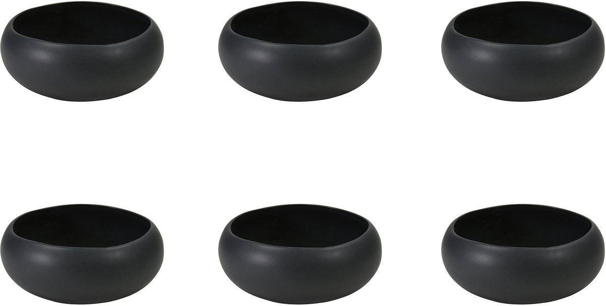 Medard de noblat - oslo black - kleine kom 12 cm - 6 delig - stoneware