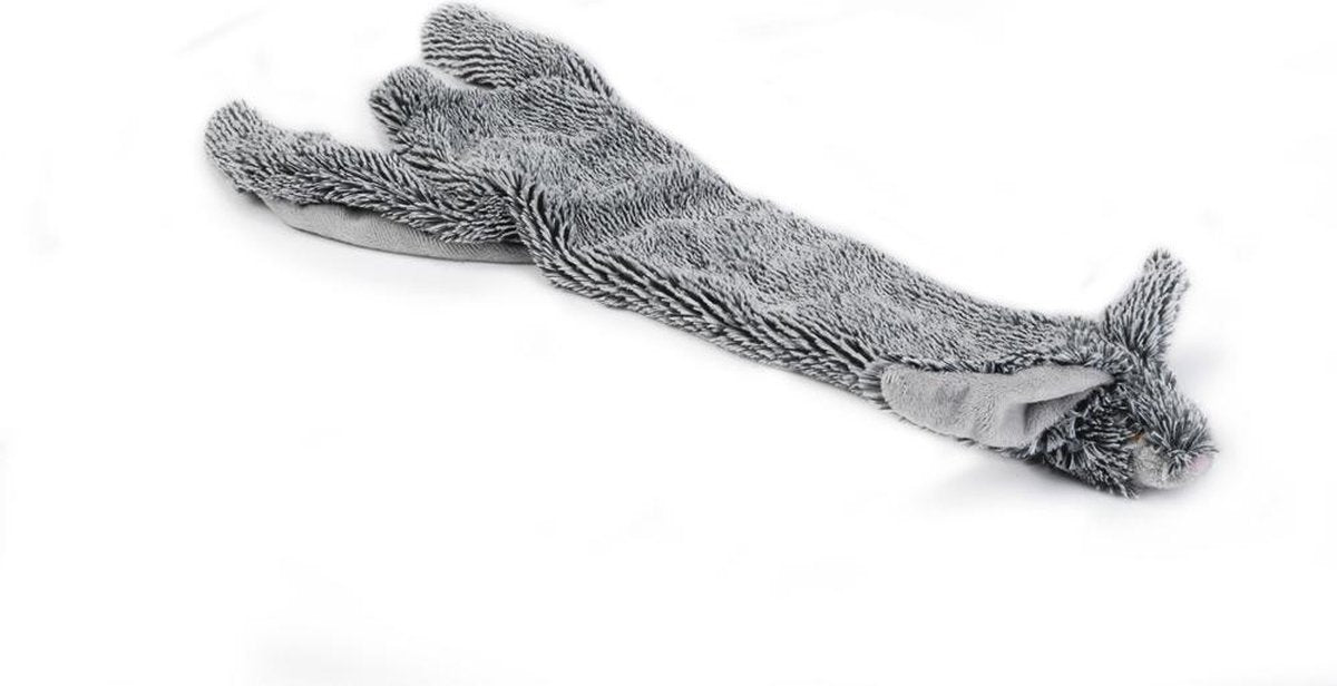 Beeztees flatino konijn - hondenspeelgoed - zwart - 52x15x3,5 cm