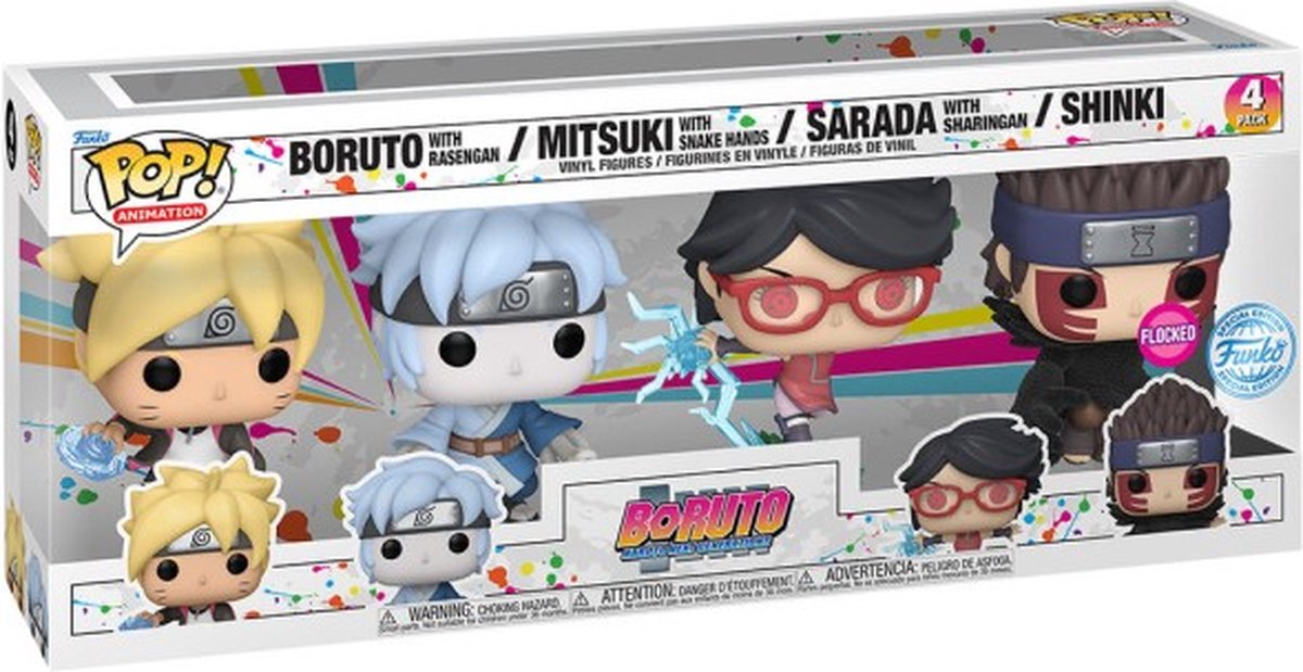 Funko pop - 4-pack - boruto naruto next generation - flocked special edition