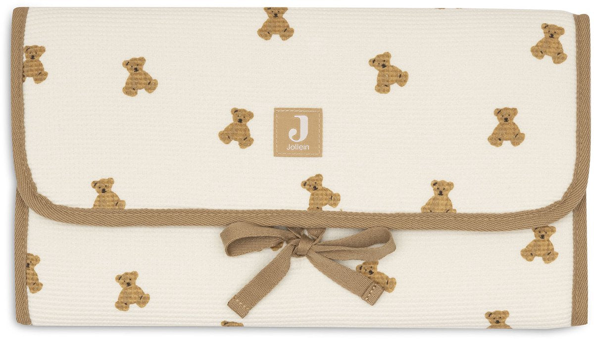 Jollein verschoonmatjes met opbergvakken - mini teddy bear - little waffle