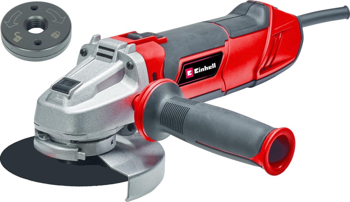 Einhell haakse slijper te-ag 125 1010 ce q - 1010 w - onbelast toerental: 4.000-12.000 t min - ø125 mm - constant electronic systeem - snelspanmoer - excl. slijpschijf