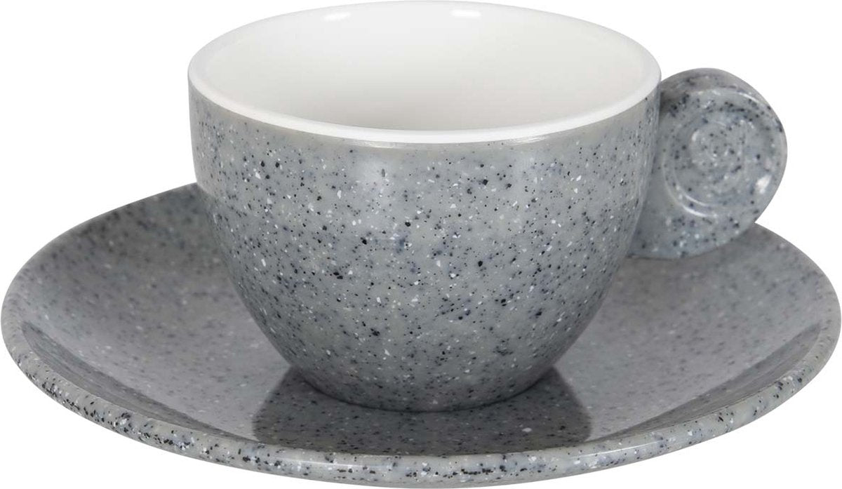 Gimex - solid line - espresso set - granite - grijs - 85 ml - 2 stuks