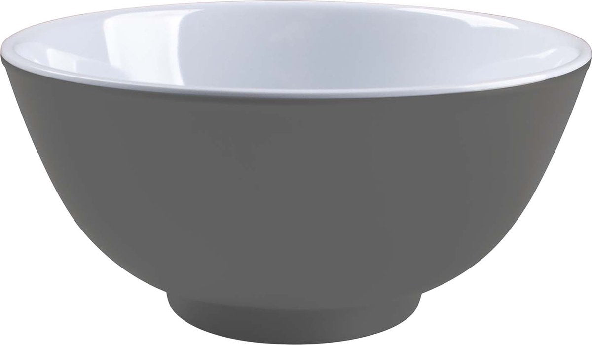 Bo-camp - kom - two-tone - melamine - 4 stuks - grijs