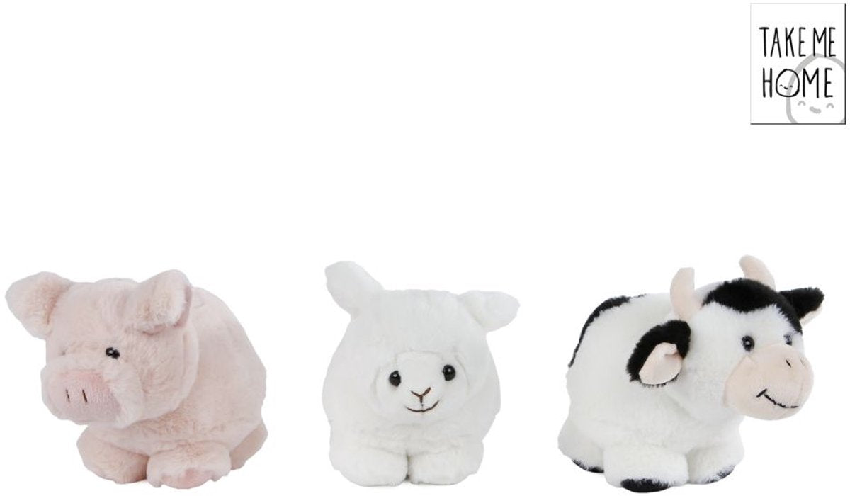 Take me home knuffel pluche - varken, 12cm
