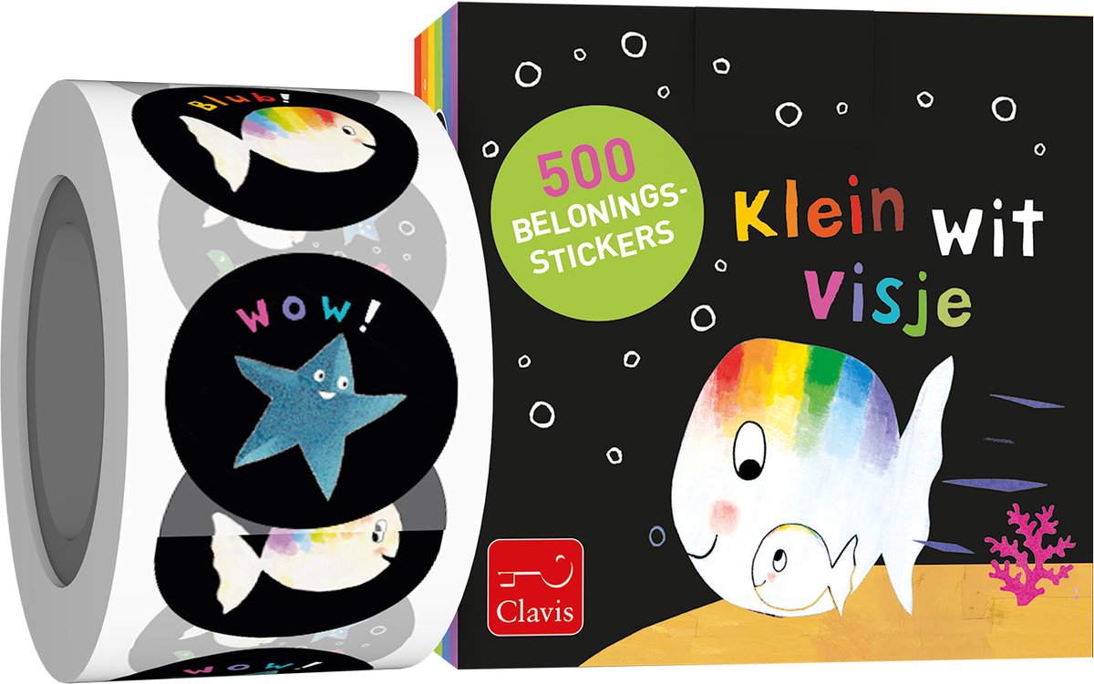 Clavis klein wit visje beloningsstickers. 3+