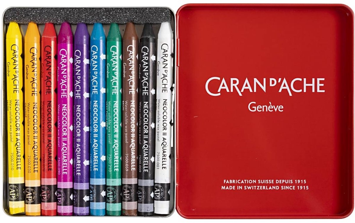 Caran d'ache - waskrijt - neocolor -10 stuks - diverse kleuren