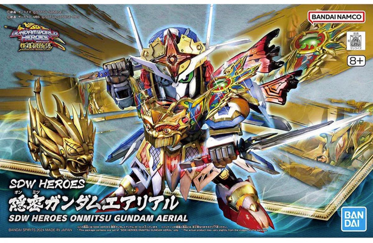 Bandai namco bandai sd gundam world heroes plastic model kit onmitsu gundam aerial model kits