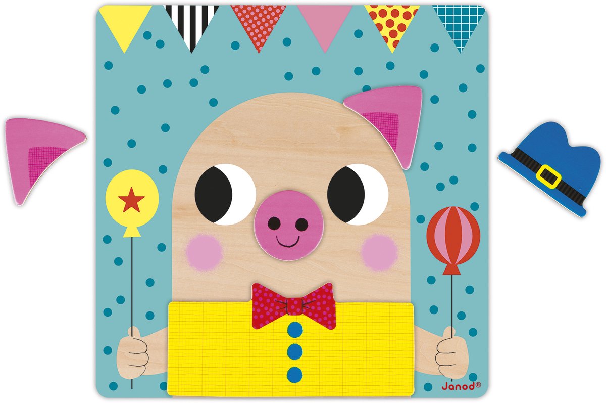 Janod - spel - vrolijke gezichten magneetspel