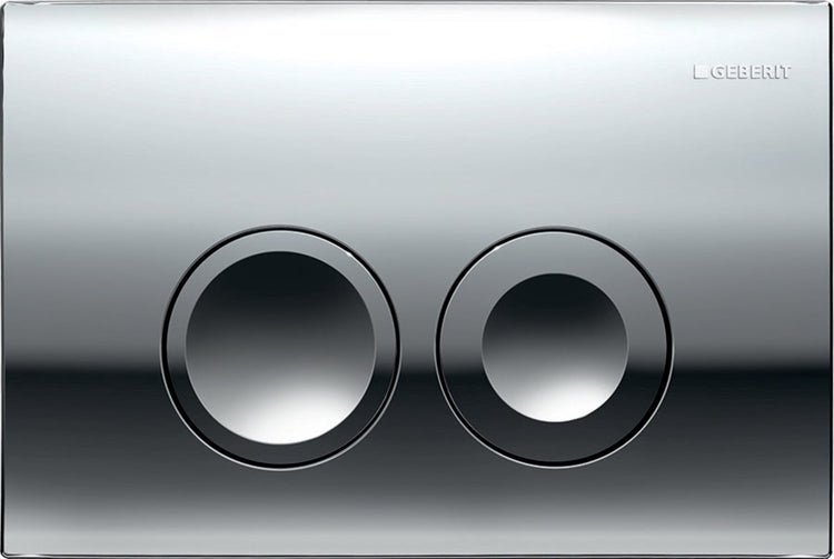 Geberit delta25 bedieningsplaat - 2-toets spoeling - ronde knoppen - dualflush - glans chroom