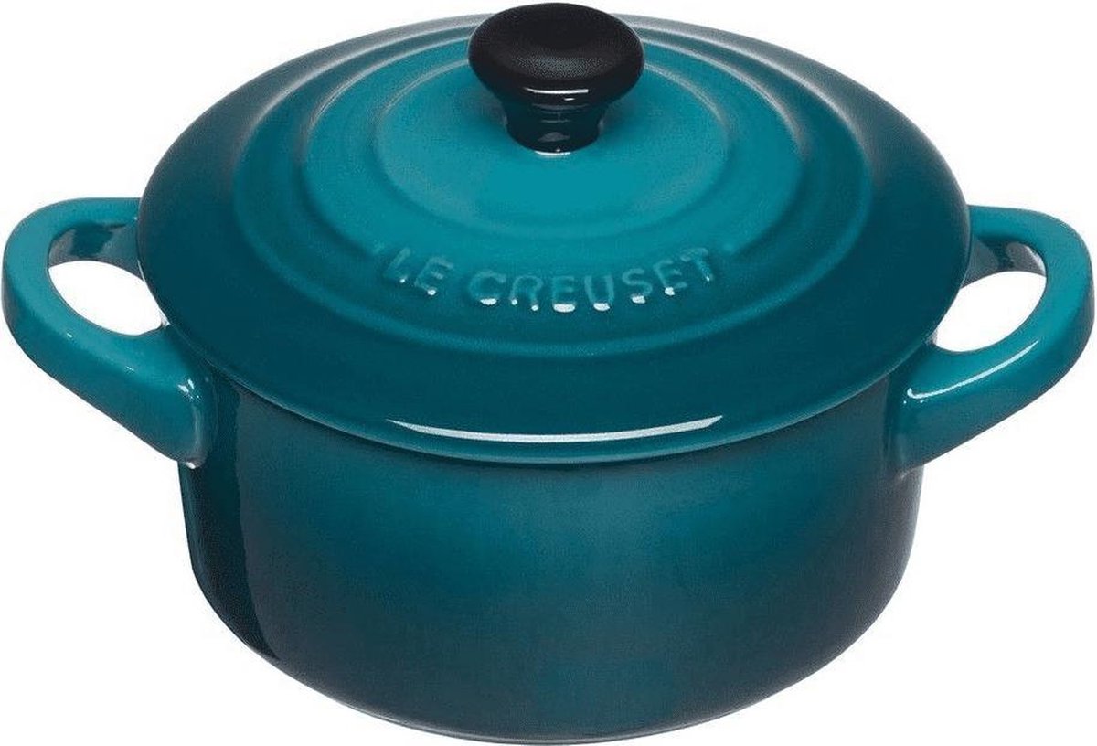 Le creuset serveerpannetje mini braadpan - signature - deep teal - ø 10 cm 250 ml