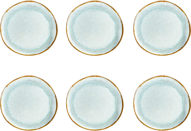 Medard de noblat - shadow aqua - dinerbord 28 cm - 6 delig - stoneware