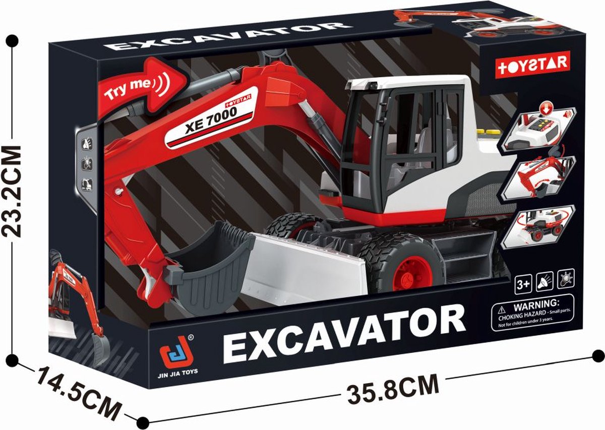 Amuuso graafmachine - excavator 36 cm - kunststof